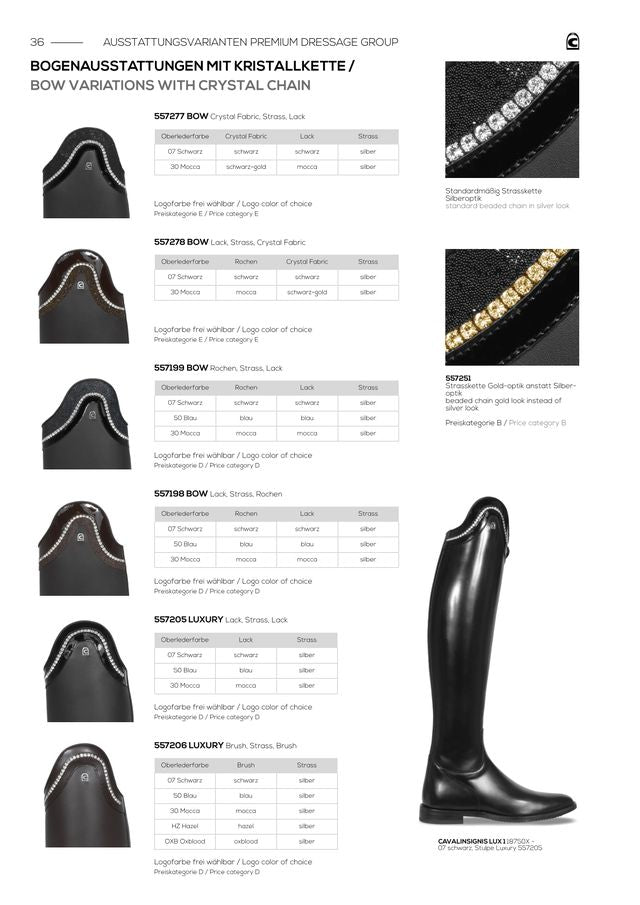 BOW VARIATIONS WITH CRYSTAL CHAIN