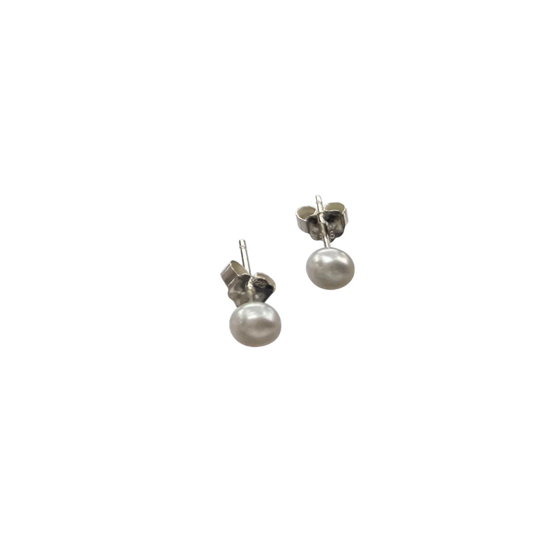 Silver Perle Earrings 4mm