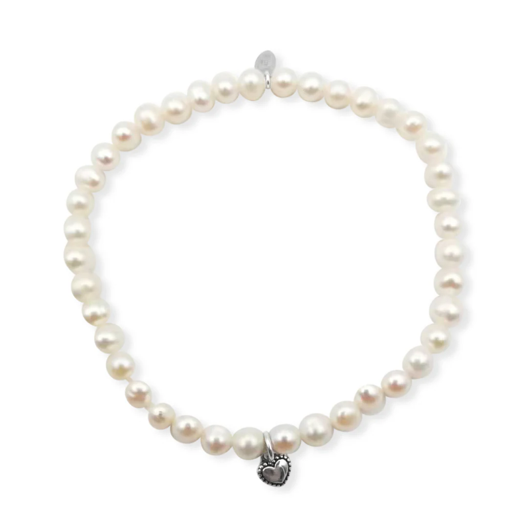 White Fresh Water Pearl Stretchy Bracelet